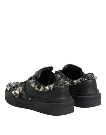 Dolce & Gabbana Men's Low Top Calf Leather & Rubber Sneakers - Black