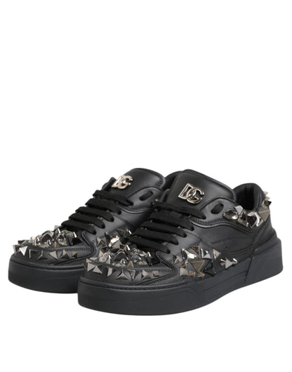 Dolce & Gabbana Men's Low Top Calf Leather & Rubber Sneakers - Black