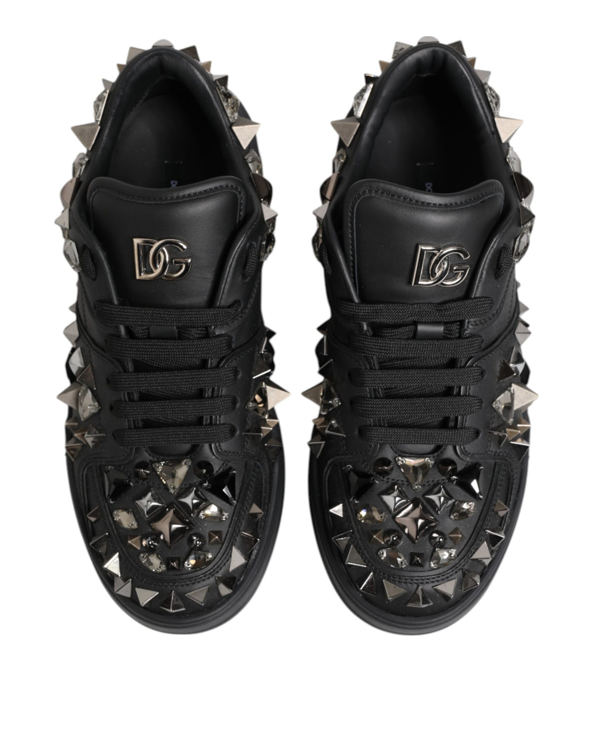 Dolce & Gabbana Men's Low Top Calf Leather & Rubber Sneakers - Black