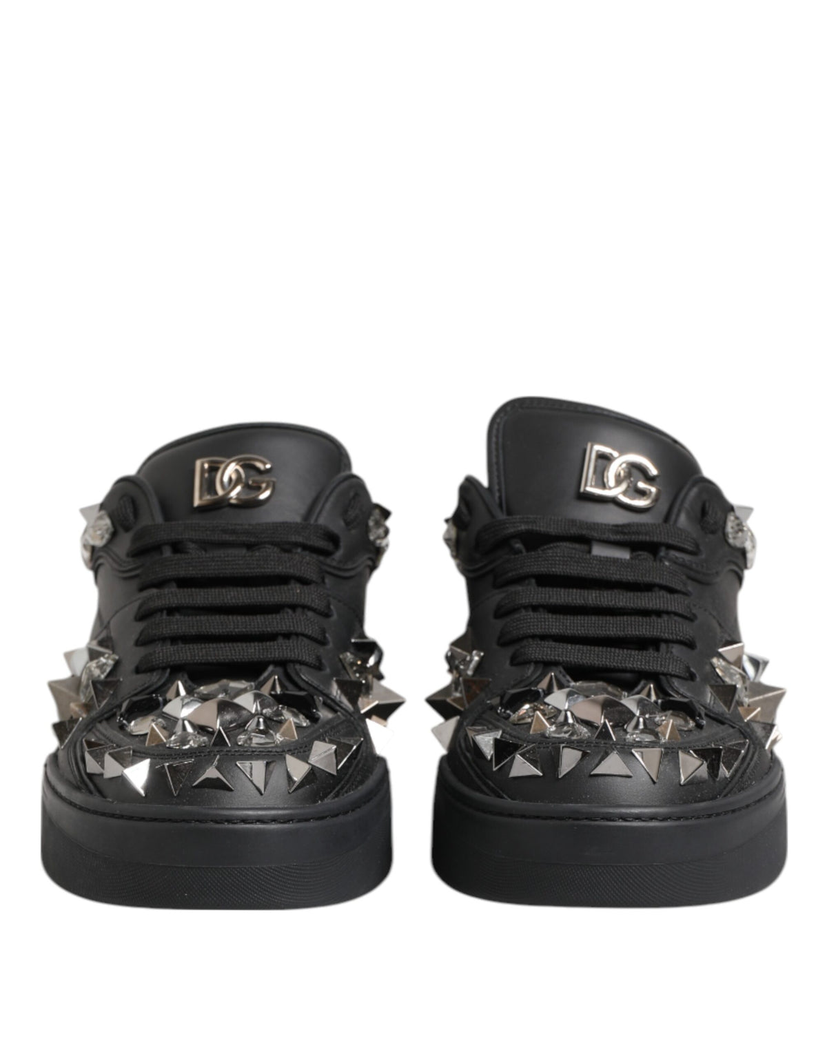 Dolce & Gabbana Men's Low Top Calf Leather & Rubber Sneakers - Black