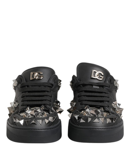 Dolce & Gabbana Men's Low Top Calf Leather & Rubber Sneakers - Black