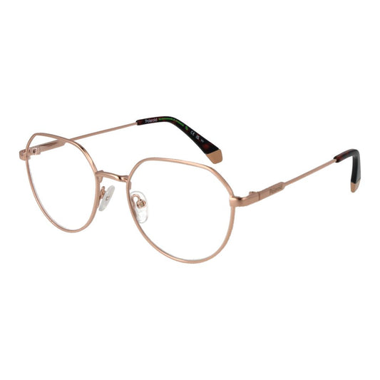 Eyeglasses Frames by Polaroid for unisex in metal gold features an refined silhouette, showcasing a sophisticated gold coloured frame and refined full-frame frame design for a refined look.