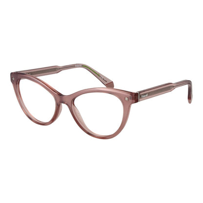 Eyeglasses Frames by Polaroid for women in cellulose propionate and pink showcases an refined full-frame frame design featuring a sophisticated rose coloured frame for an refined and refined aesthetic.