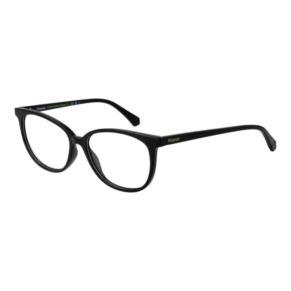 Eyeglasses Frames by Polaroid for unisex in polyamide black features a refined silhouette, showcasing a refined black coloured frame and full-frame frame design for a sophisticated, premium look.