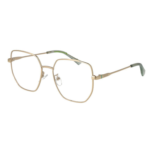 Eyeglasses Frames by Polaroid for women in metal gold showcases a reflective silhouette, artfully incorporating a sophisticated gold coloured frame with a distinct full-frame frame design.
