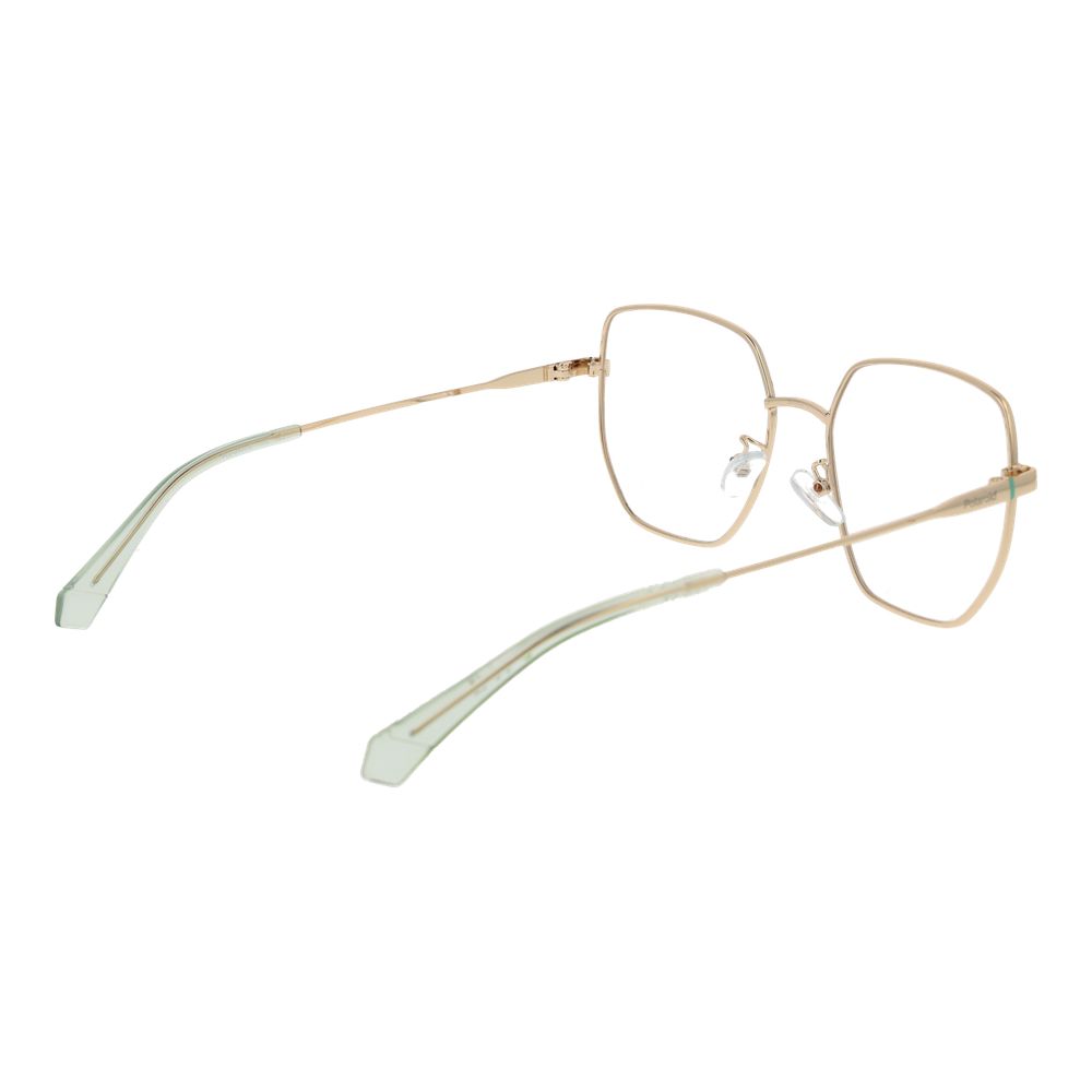 Eyeglasses Frames by Polaroid for women in metal gold showcases a refined full-frame frame design with a refined gold coloured frame finish for a refined and sophisticated look.