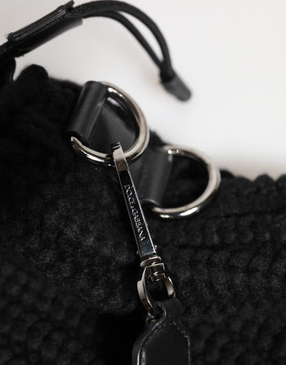 Shoulder Bag by Dolce & Gabbana for women in calfskin leather & cashmere black features a effortless sophistication silhouette, secured by a zipper with ample and versatile shoulder-strap for a effortless sophistication finish.