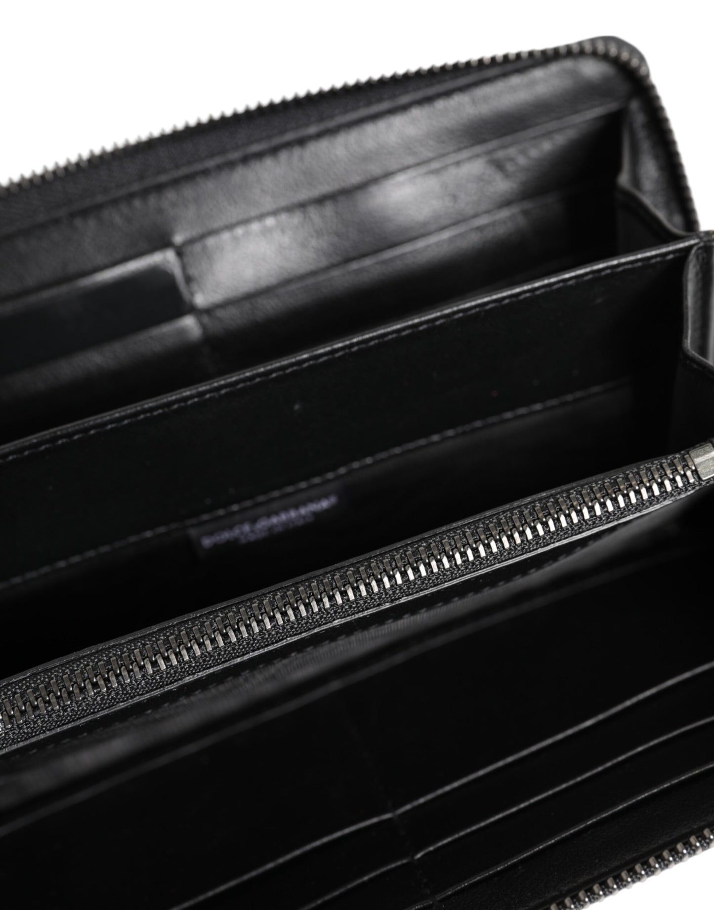 Cardholder Wallet by Dolce & Gabbana for men in caiman & calf leather black & blue showcases a discerning silhouette, artfully capturing the essence of Caiman Calf Leather Cardholder Wallet with its functional card-organization coin-purse.