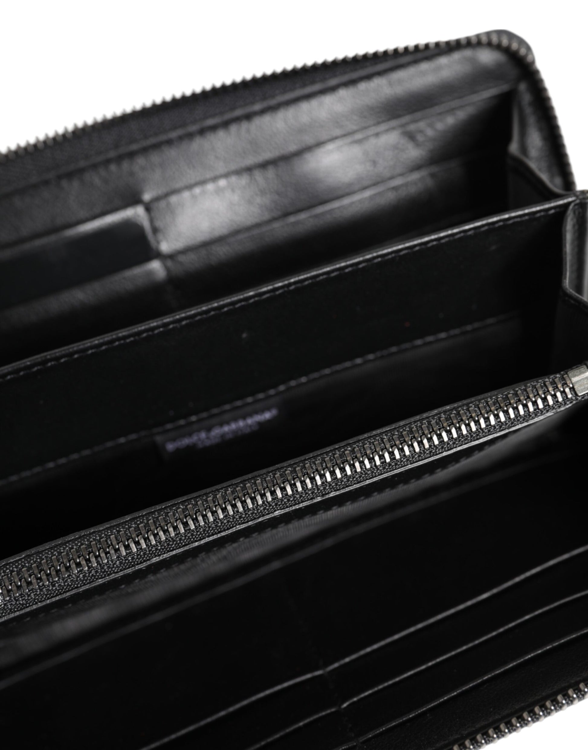Cardholder Wallet by Dolce & Gabbana for men in caiman & calf leather black & blue showcases a discerning silhouette, artfully capturing the essence of Caiman Calf Leather Cardholder Wallet with its functional card-organization coin-purse.