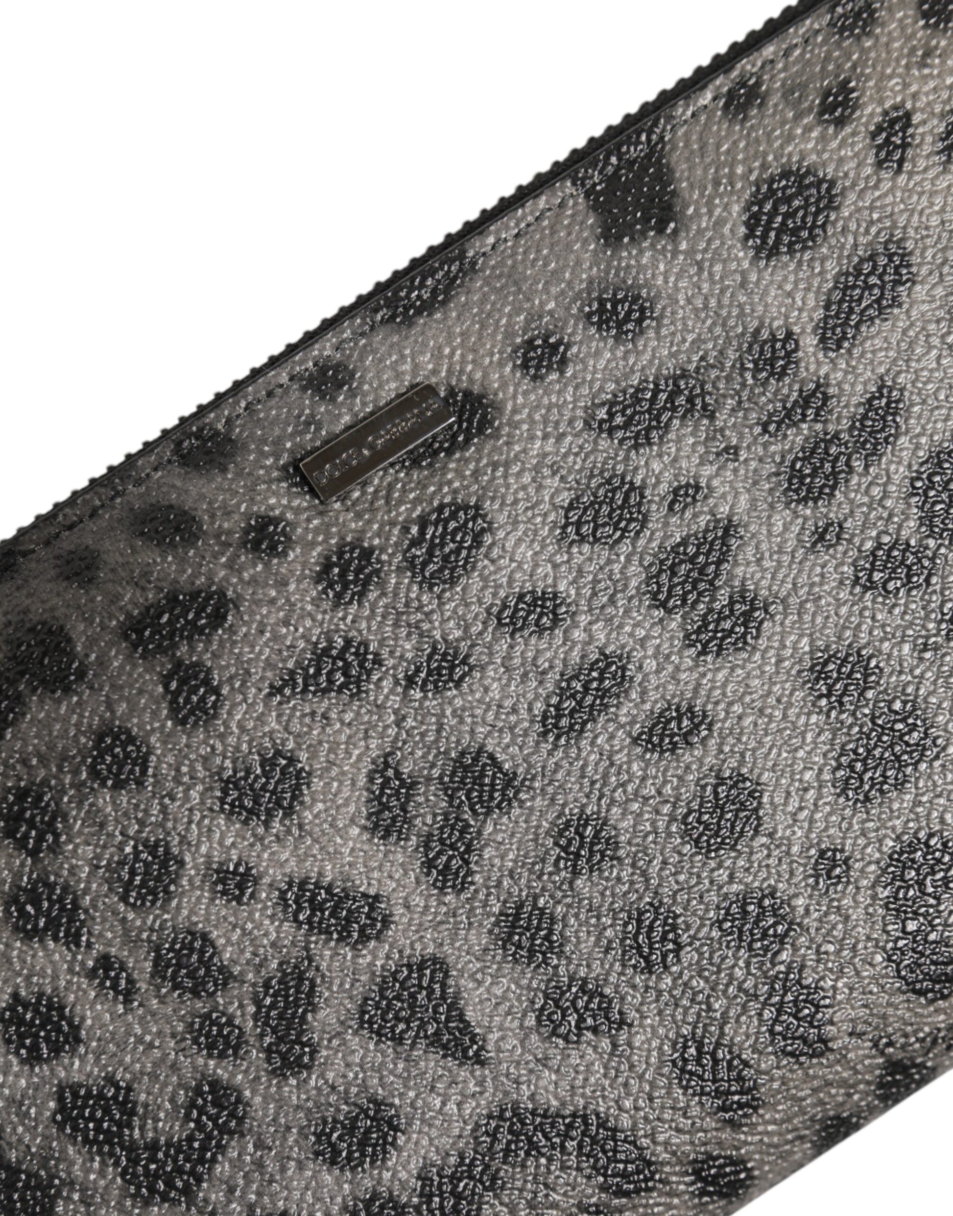 Cardholder Wallet by Dolce & Gabbana for men in pvc leather black & gray showcases a refined silhouette, artfully detailed with the signature style of the PVC Leather Cardholder Wallet and functional card-organization zip-around coin-purse.