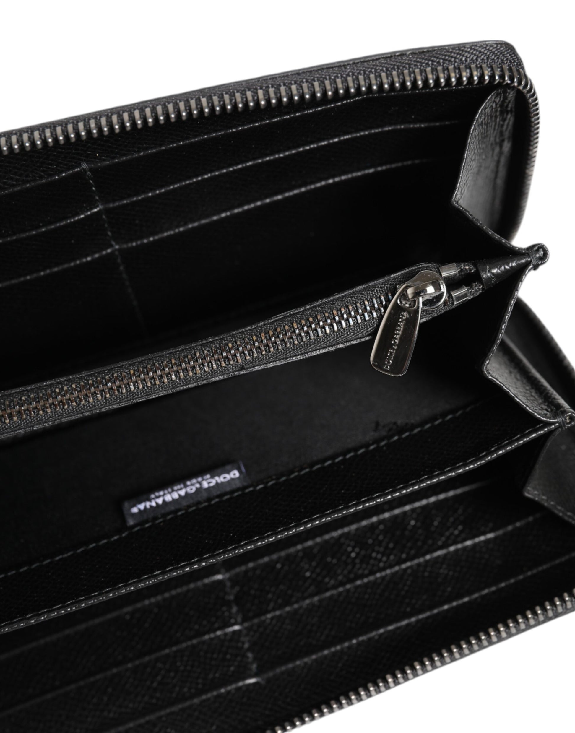 Cardholder Wallet by Dolce & Gabbana for men in pvc leather black & gray features a streamlined silhouette, showcasing the streamlined PVC Leather Cardholder Wallet design with sophisticated card-organization zip-around coin-purse for a premium look.