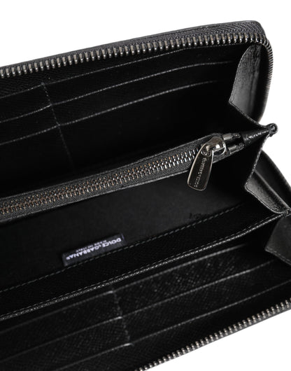 Cardholder Wallet by Dolce & Gabbana for men in pvc leather black & gray features a streamlined silhouette, showcasing the streamlined PVC Leather Cardholder Wallet design with sophisticated card-organization zip-around coin-purse for a premium look.