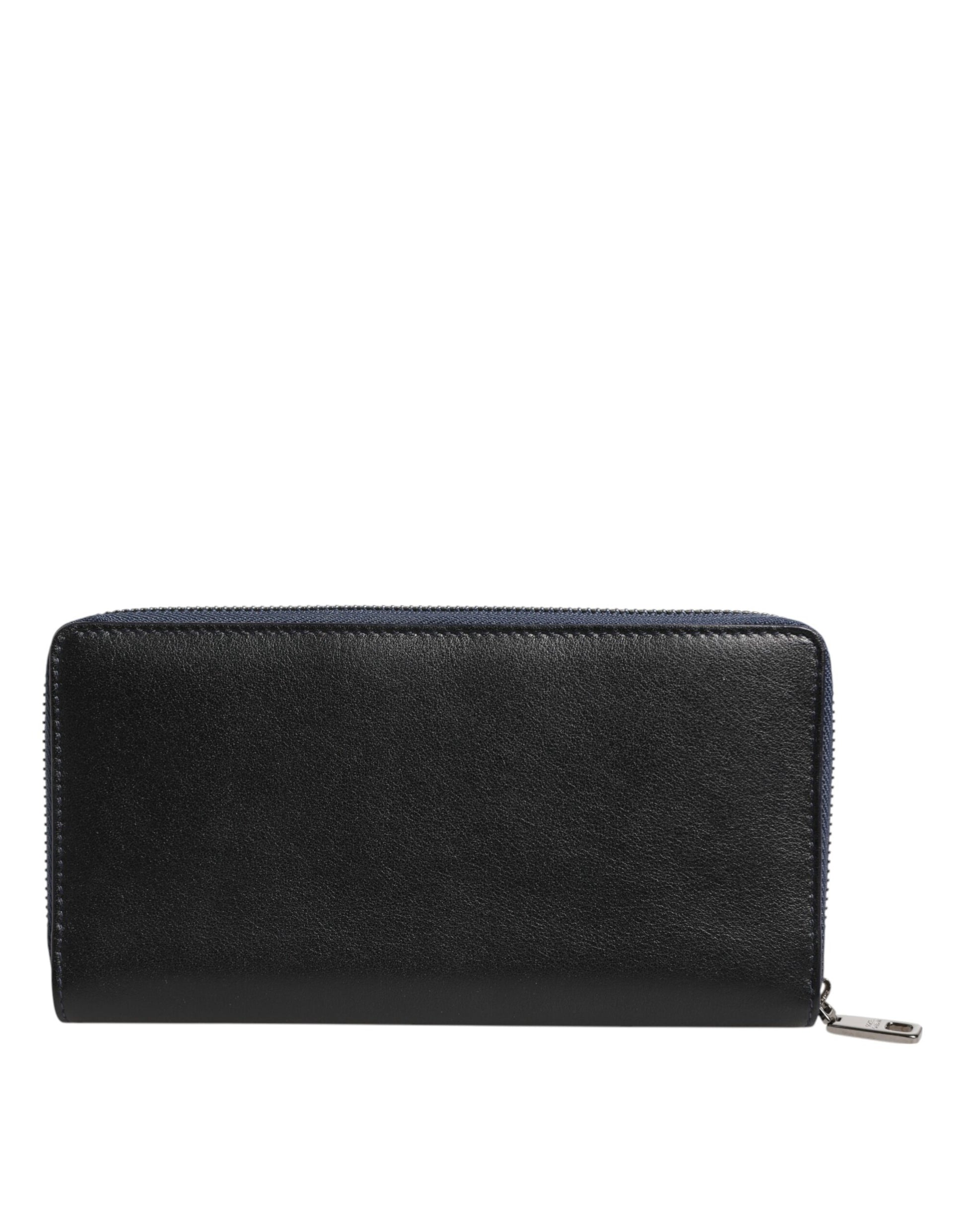 Cardholder Wallet by Dolce & Gabbana for men in exotic leather black & blue showcases a refined silhouette, artfully capturing the essence of the refined Exotic Leather Cardholder Wallet design with functional card-organization coin-purse.