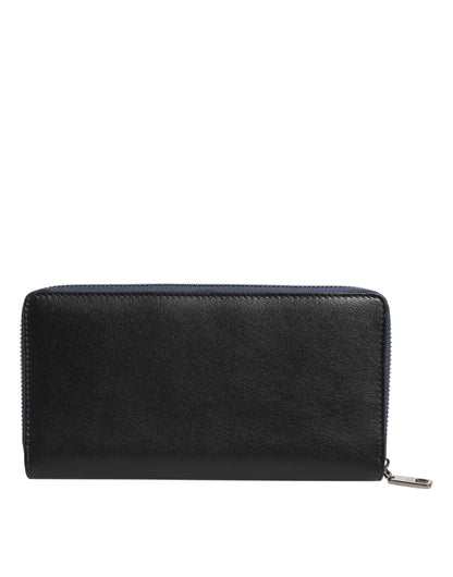Cardholder Wallet by Dolce & Gabbana for men in exotic leather black & blue showcases a refined silhouette, artfully capturing the essence of the refined Exotic Leather Cardholder Wallet design with functional card-organization coin-purse.