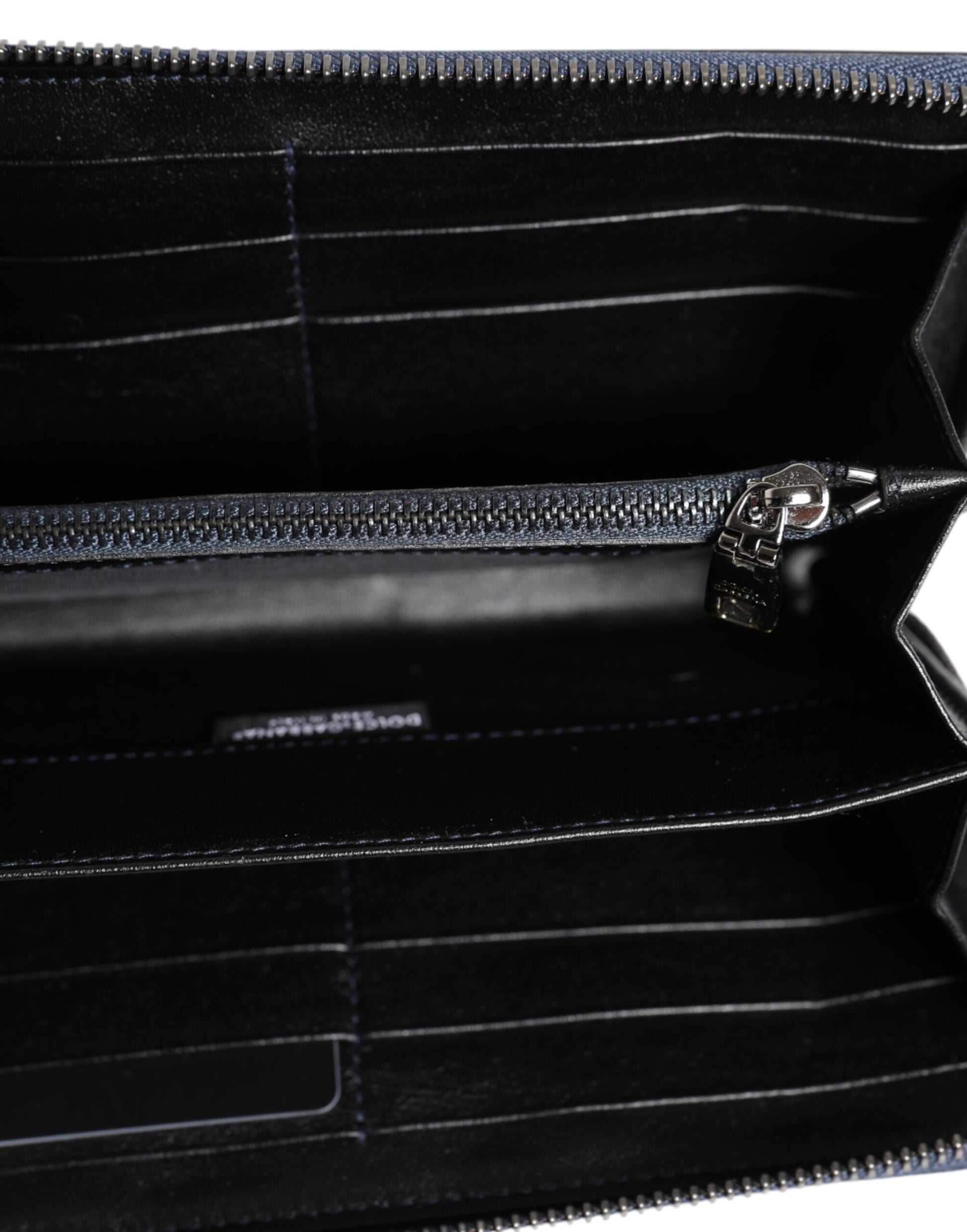 Cardholder Wallet by Dolce & Gabbana for men in exotic leather black & blue showcases a refined silhouette, artfully detailed with the signature style of the Exotic Leather Cardholder Wallet and functional card-organization coin-purse.