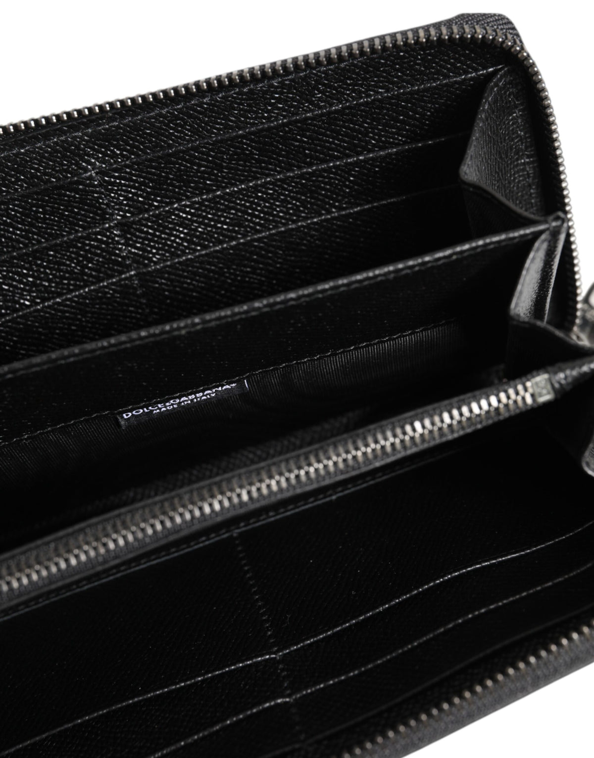 Dolce & Gabbana Leather Cardholder Wallet - Black Multicolor Signature
