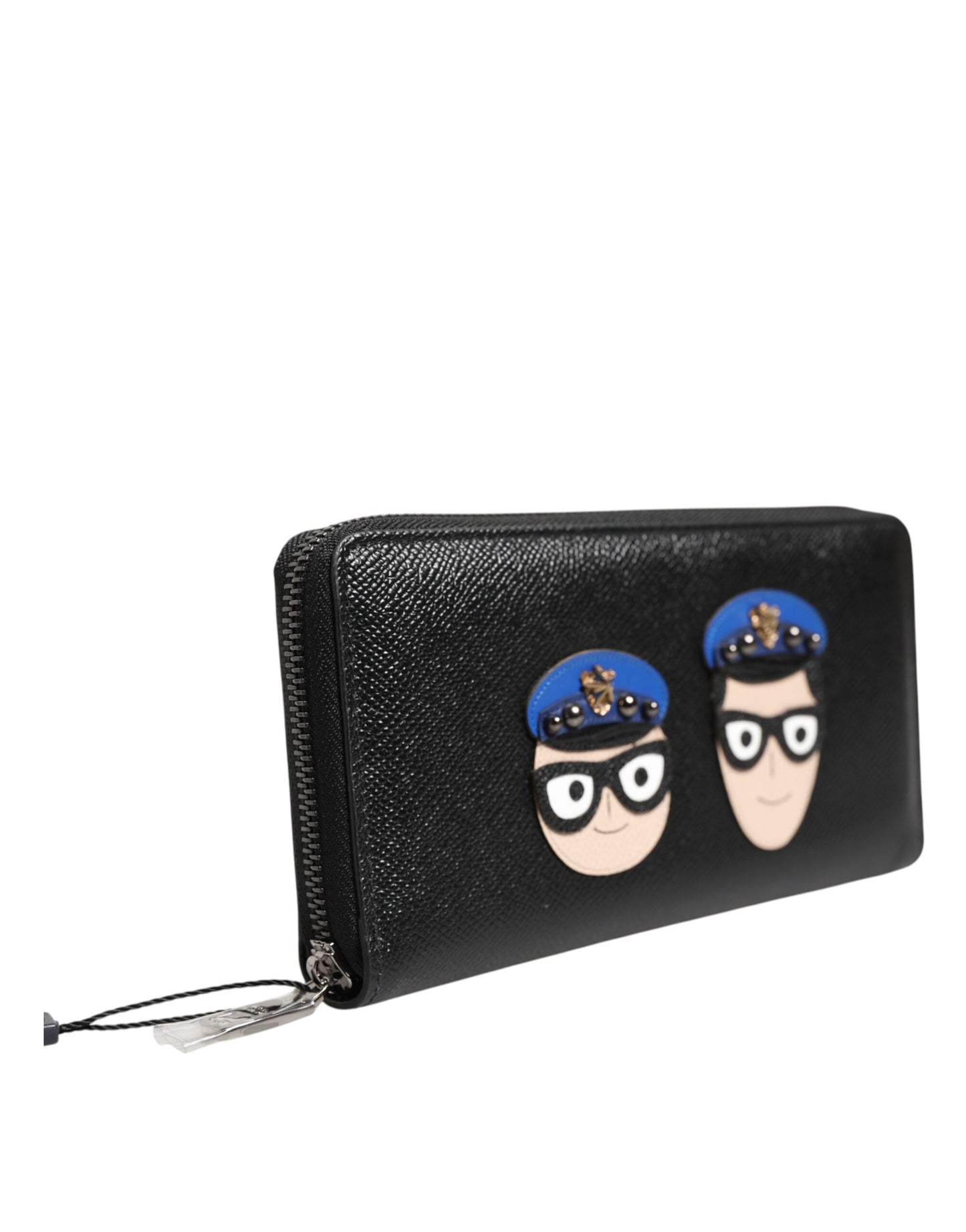 Cardholder Wallet by Dolce & Gabbana for men in leather black, multicolor & signature presents a streamlined silhouette, showcasing the sophisticated design of the Leather Cardholder Wallet collection with functional card-organization coin-purse.