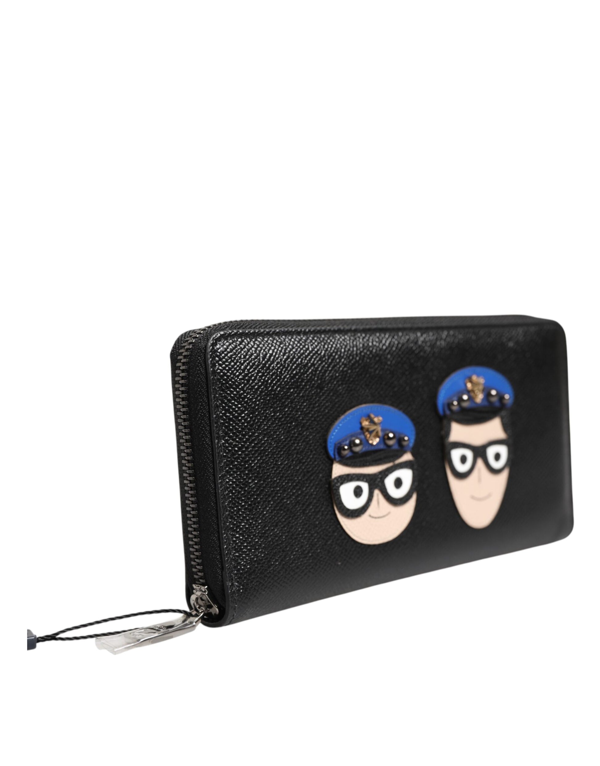 Cardholder Wallet by Dolce & Gabbana for men in leather black, multicolor & signature presents a streamlined silhouette, showcasing the sophisticated design of the Leather Cardholder Wallet collection with functional card-organization coin-purse.