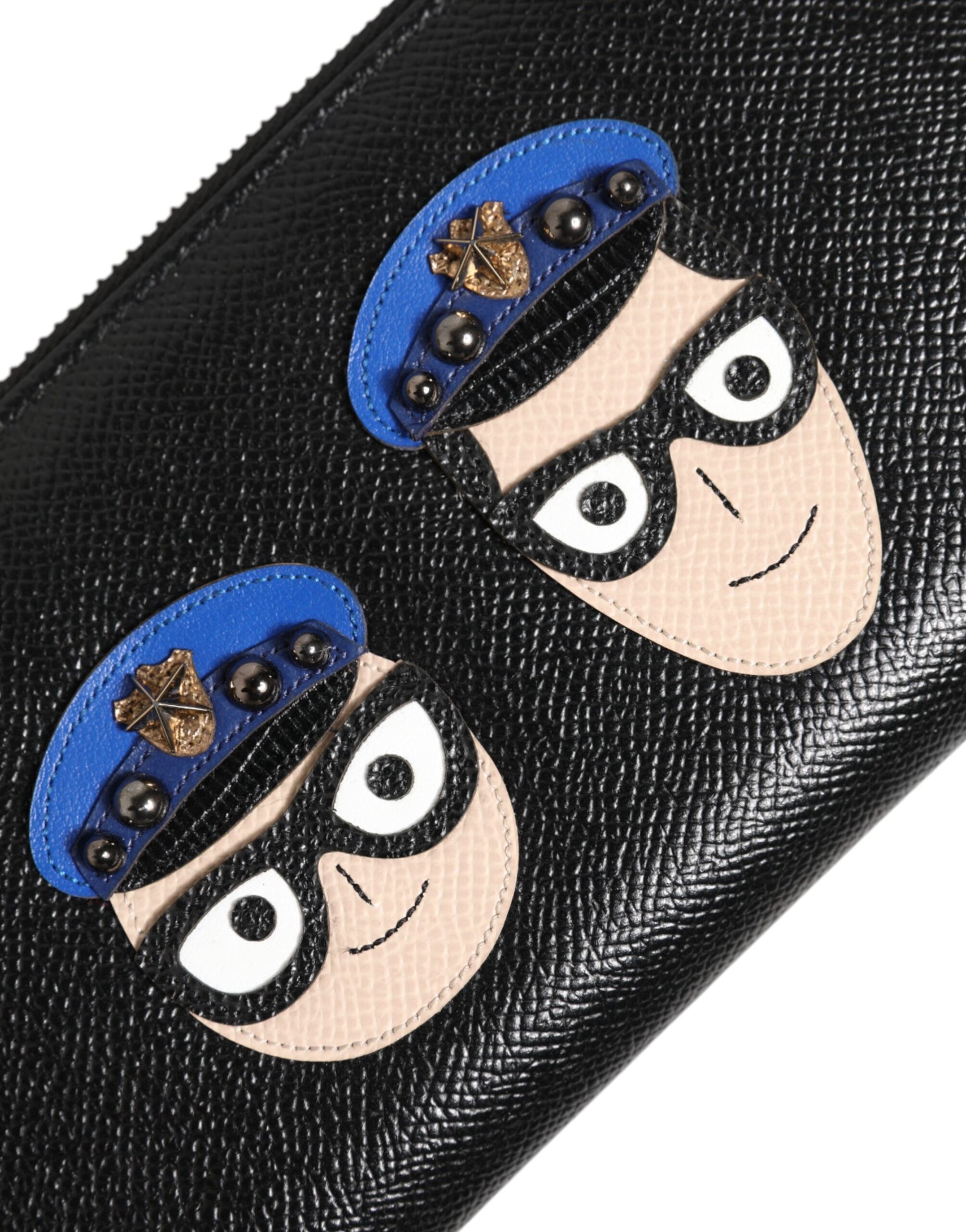 Cardholder Wallet by Dolce & Gabbana for men in leather black, multicolor & signature showcases a refined silhouette, artfully detailed with the signature style of the Leather Cardholder Wallet and functional card-organization coin-purse.