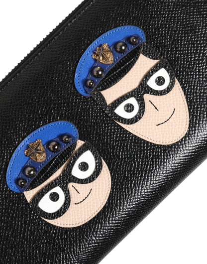 Cardholder Wallet by Dolce & Gabbana for men in leather black, multicolor & signature showcases a refined silhouette, artfully detailed with the signature style of the Leather Cardholder Wallet and functional card-organization coin-purse.