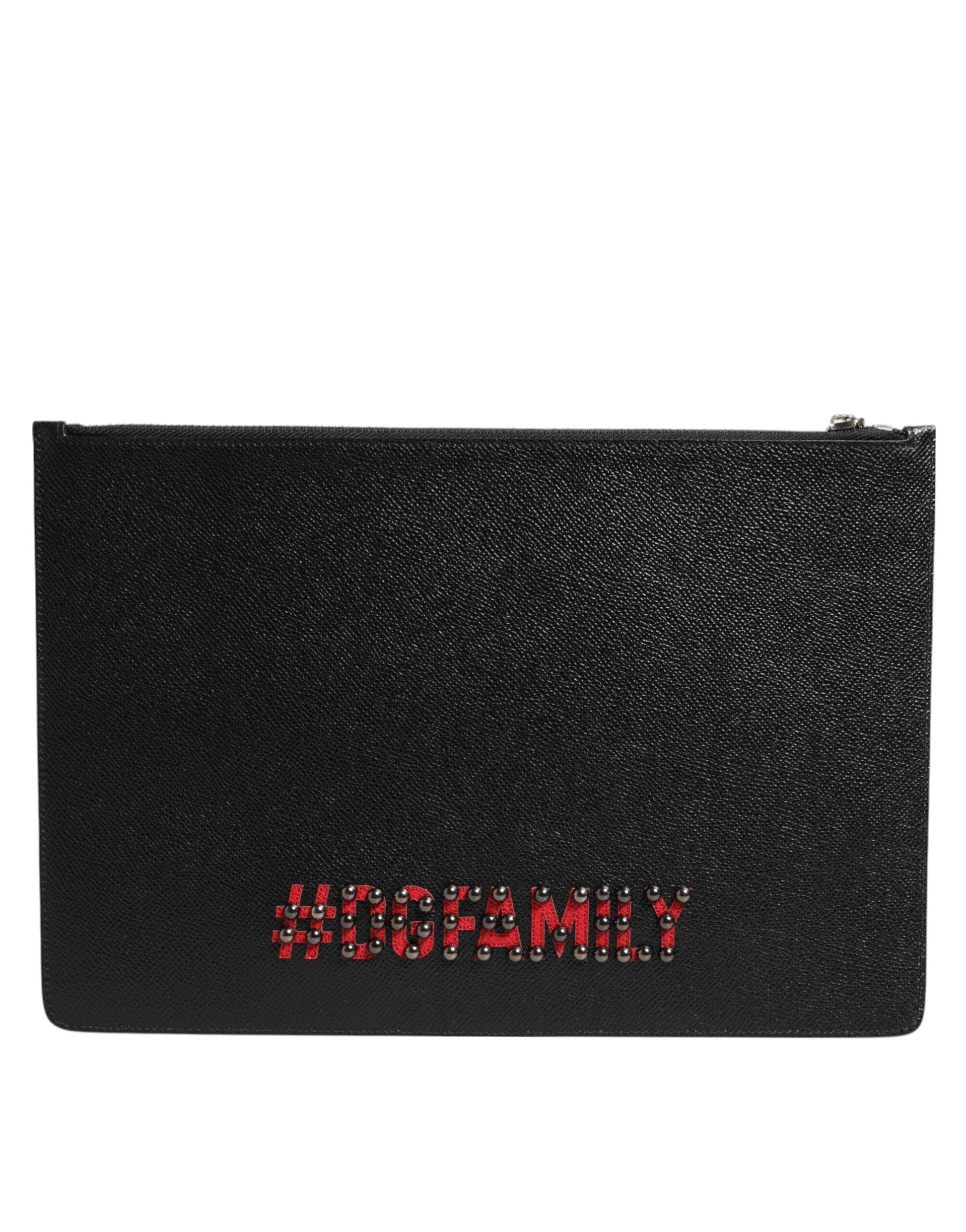 Pouch Clutch Handbag by Dolce & Gabbana for men in pebbled leather black, multicolor & signature features a architectural silhouette, showcasing a secure zipper, ample , and versatile for a architectural finish.