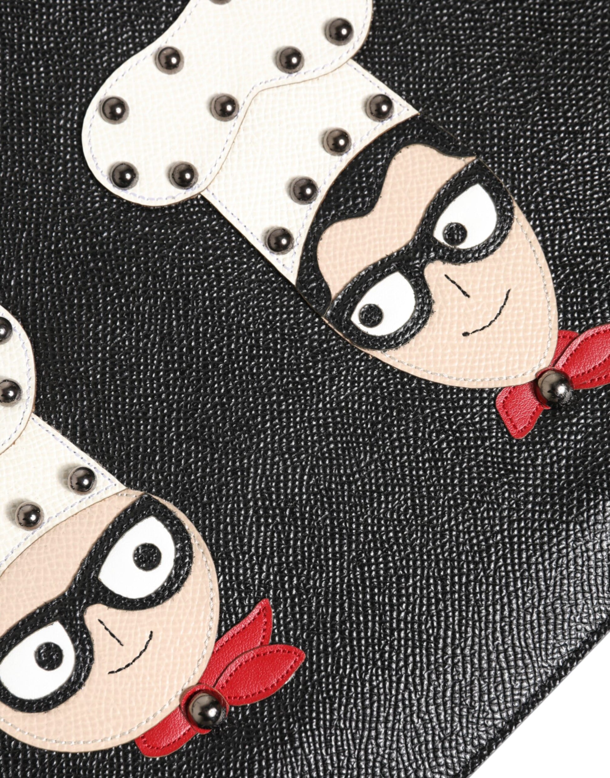 Pouch Clutch Handbag by Dolce & Gabbana for men in pebbled leather black, multicolor & signature features a sculptural silhouette with a secure zipper, ample , and versatile for a sculptural finish.