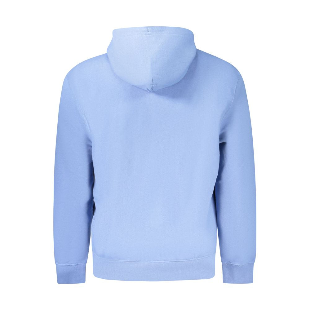 Hooded Sweatshirt Hoodie by Calvin Klein for men in cotton polyester blue features a slouchy chic silhouette, detailed with a slouchy chic and a signature for an elevated aesthetic.
