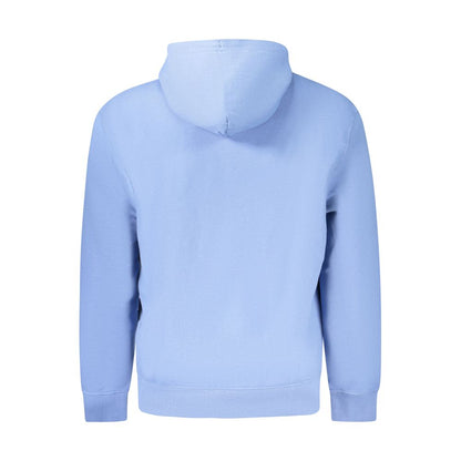 Hooded Sweatshirt Hoodie by Calvin Klein for men in cotton polyester blue features a slouchy chic silhouette, detailed with a slouchy chic and a signature for an elevated aesthetic.