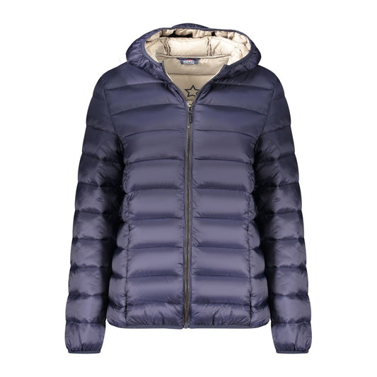 Hooded Overcoat by Norway 1963 for women in polyamide beige & blue features a contemporary silhouette showcasing a contemporary hooded neckline and refined pockets & hooded for a sophisticated finish.