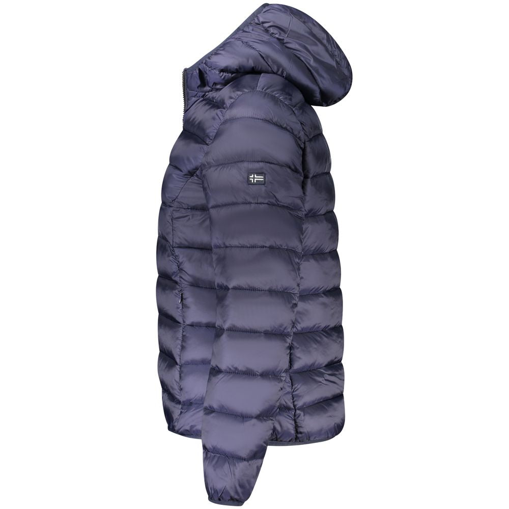Hooded Overcoat by Norway 1963 for women in polyamide beige & blue showcases a enveloping silhouette, detailed with distinctive pockets & hooded and a enveloping .