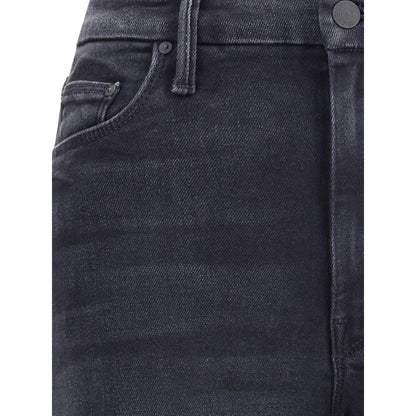 Jeans by Mother Denim for women in black & patterned features an refined tailoring silhouette, showcasing a premium regular-fit & wide with a high rise and long cut for a refined tailoring look.
