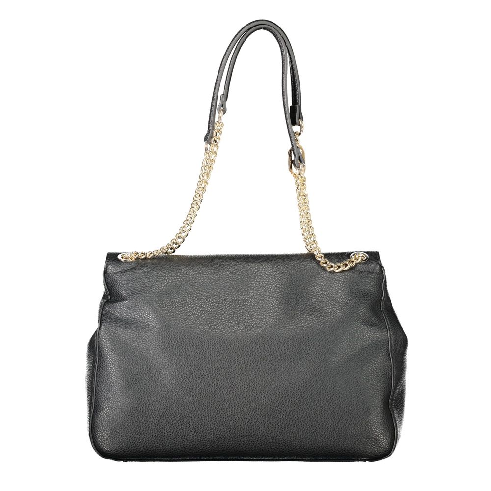This Shoulder Handbag by Twinset for women in polyethylene and black presents a sculptural silhouette featuring a secure snap, ample internal-pockets, and versatile shoulder-strap & handle for a sculptural finish.