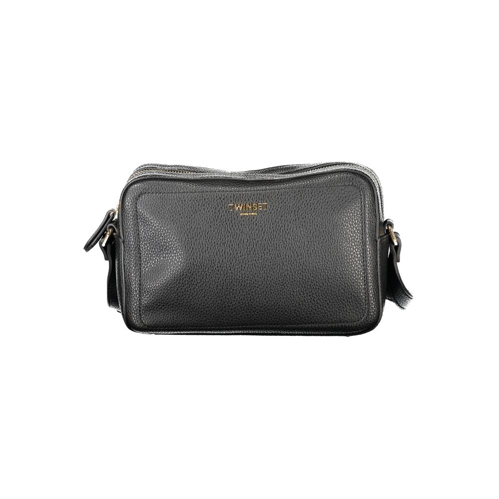 Camera Handbag by Twinset for women in polyethylene black features an refined silhouette, showcasing a secure zipper, ample , and versatile shoulder-strap & adjustable-strap for a sophisticated refined aesthetic.