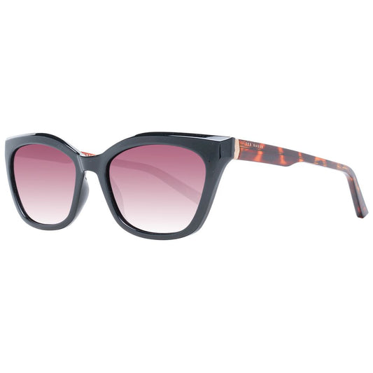 Sunglasses by Ted Baker for women in and black featuring an opulent full-rim cat-eye frame design with a sophisticated black coloured frame finish and high-performance gradient category-3-dark-tint lens.