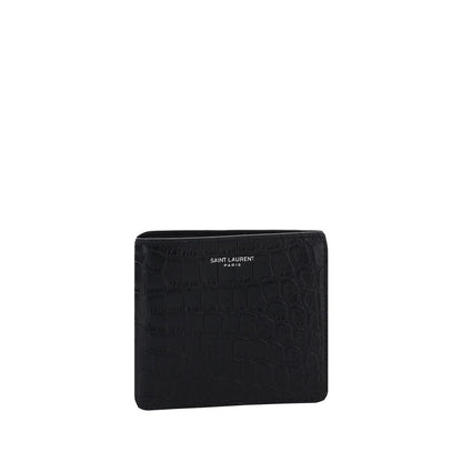 Cardholder Wallet by Saint Laurent for men in bos taurus calfskin leather black & monogram showcases a discerning silhouette, artfully capturing the essence of Bos Taurus Calfskin Leather Cardholder Wallet with its functional card-organization billfold.