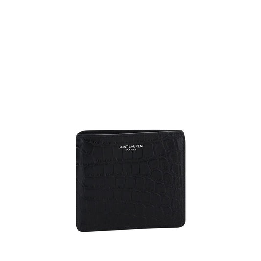 Cardholder Wallet by Saint Laurent for men in bos taurus calfskin leather black & monogram showcases a discerning silhouette, artfully capturing the essence of Bos Taurus Calfskin Leather Cardholder Wallet with its functional card-organization billfold.