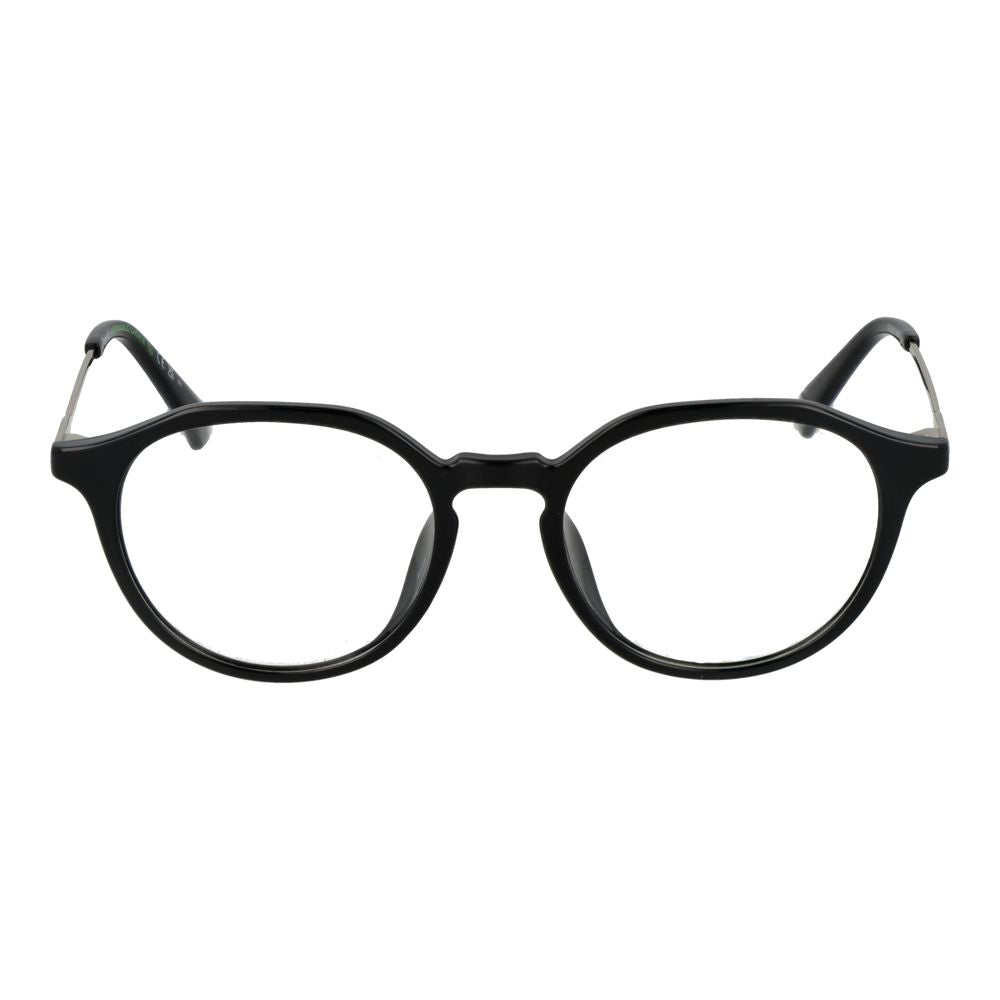 Eyeglasses Frames by Polaroid for unisex in polyamide black showcases a reflective silhouette, artfully incorporating a sophisticated black coloured frame with a distinct full-frame frame design.