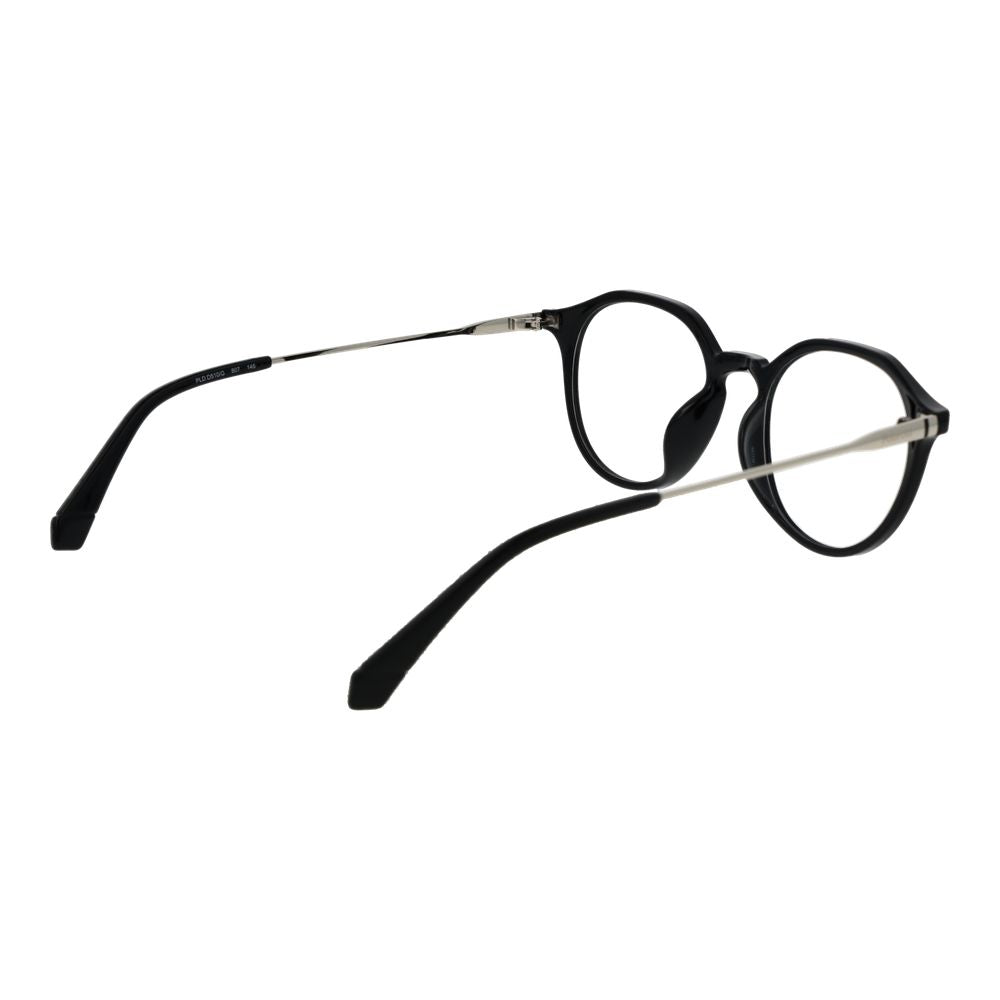 Eyeglasses Frames by Polaroid for unisex in polyamide and black showcases an refined full-frame frame design featuring a sophisticated black coloured frame for an refined and refined aesthetic.