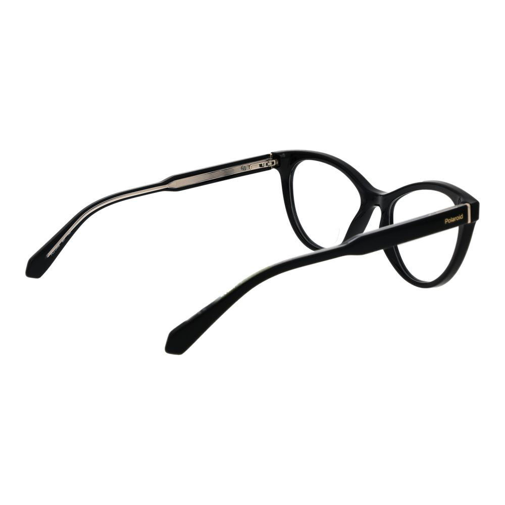 Eyeglasses Frames by Polaroid for women in cellulose propionate and black showcases an refined full-frame frame design featuring a sophisticated black coloured frame for an refined and refined aesthetic.