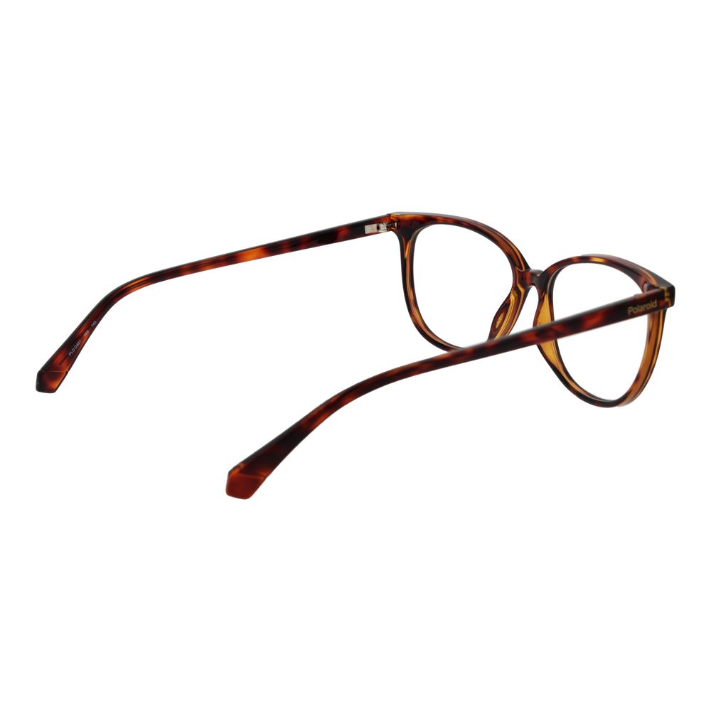 Eyeglasses Frames by Polaroid for women in polyamide brown features an refined silhouette, showcasing the refined brown coloured frame and sophisticated full-frame frame design.