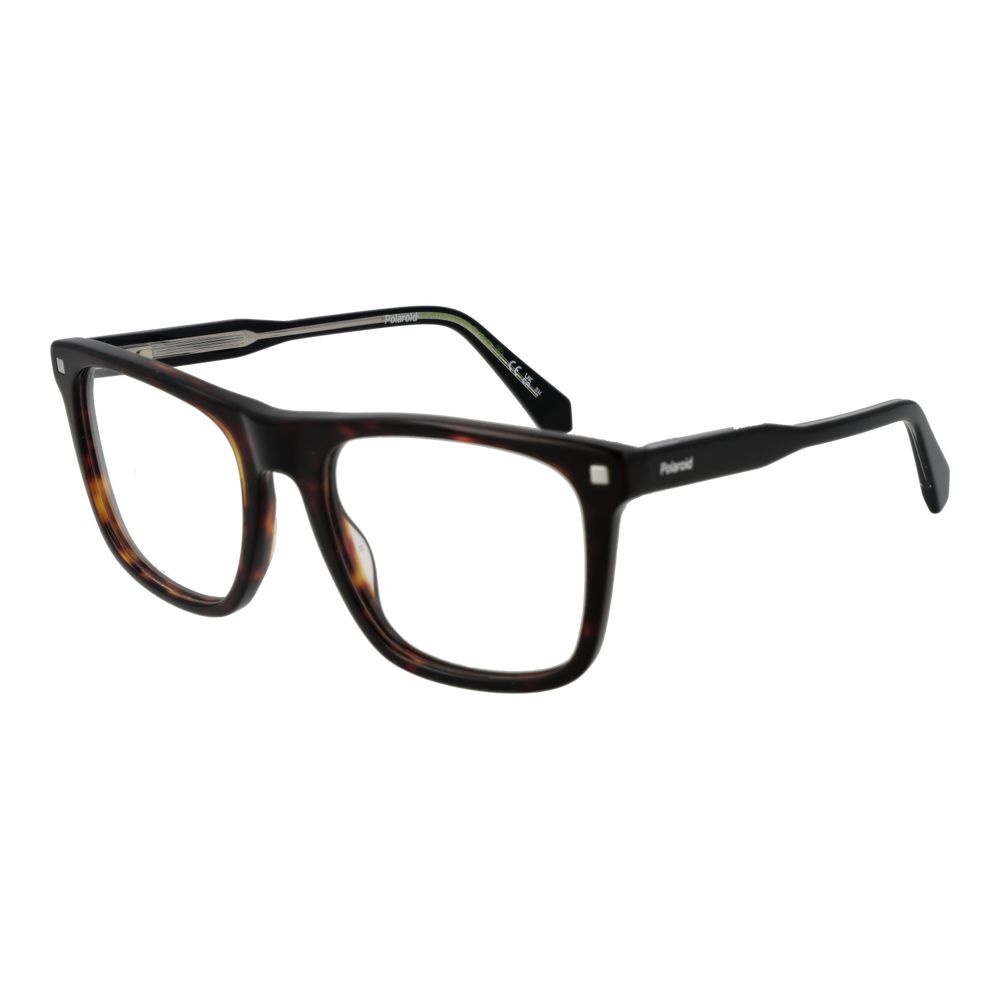 Eyeglasses Frames by Polaroid for unisex in acetate and brown showcases an refined full-frame frame design featuring a sophisticated brown coloured frame for an refined and refined aesthetic.