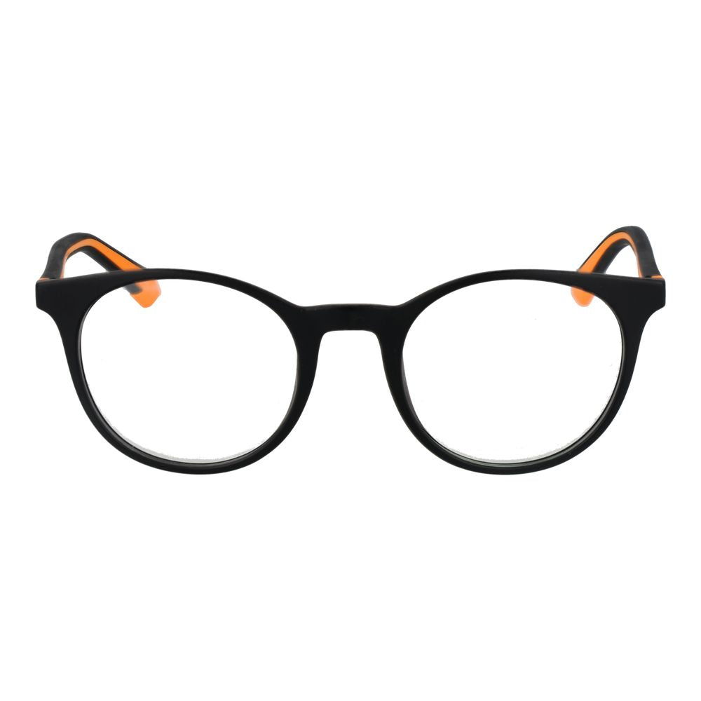 Eyeglasses Frames by Polaroid for unisex in polyamide black features a refined silhouette, showcasing a refined black coloured frame and full-frame frame design for a sophisticated, premium look.