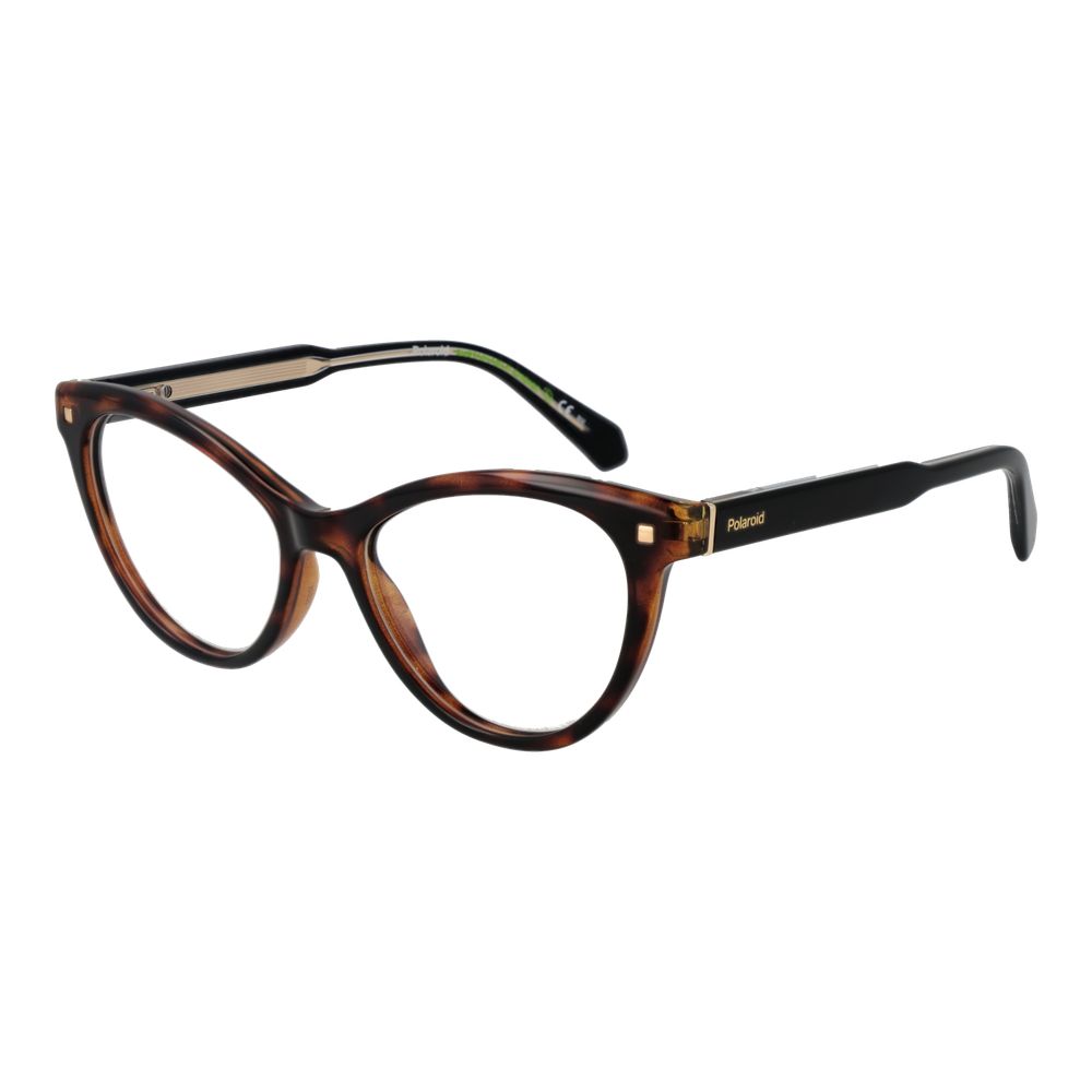 Eyeglasses Frames by Polaroid for women in plastic brown features an refined silhouette, showcasing a sophisticated brown coloured frame and refined full-frame frame design for a refined look.
