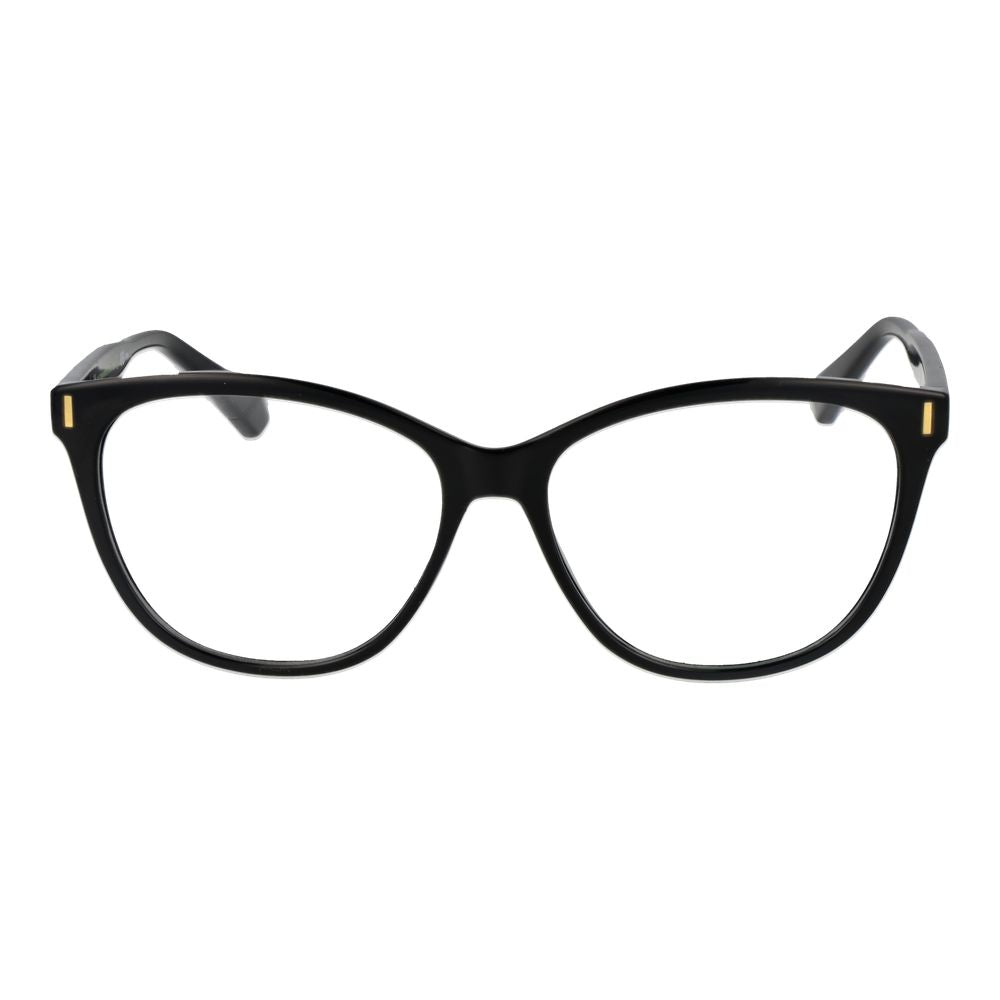 Eyeglasses Frames by Polaroid for women in polyamide black showcases a reflective silhouette, artfully incorporating a sophisticated black coloured frame with a distinct full-frame frame design.