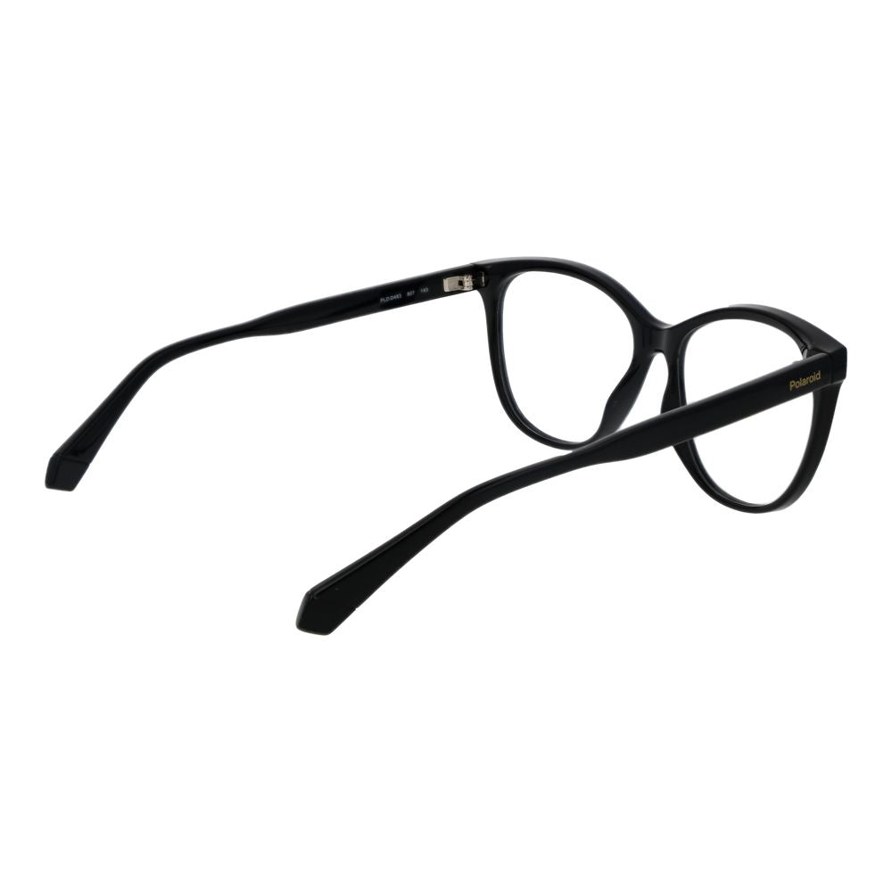 Eyeglasses Frames by Polaroid for women in polyamide and black showcases an refined full-frame frame design featuring a sophisticated black coloured frame for an refined and refined aesthetic.