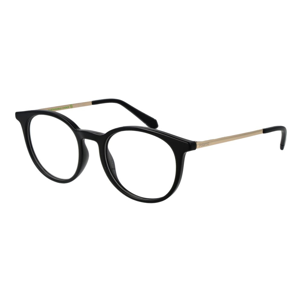 Eyeglasses Frames by Polaroid for unisex in polyester black features a refined silhouette, showcasing a refined black coloured frame and full-frame frame design for a sophisticated, premium look.
