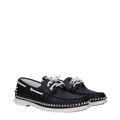 This Flat Loafer Lace-Up Shoes by Christian Louboutin for men in leather & rubber black features an exquisite silhouette from the Men's Leather & Rubber Flat Loafer Lace-Up Shoes collection, defined by a sophisticated flat and elegant round toe style.