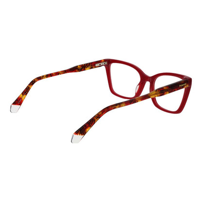 Eyeglasses Frames by Polaroid for women in acetate burgundy features an refined silhouette, showcasing the refined burgundy coloured frame and sophisticated full-frame frame design.