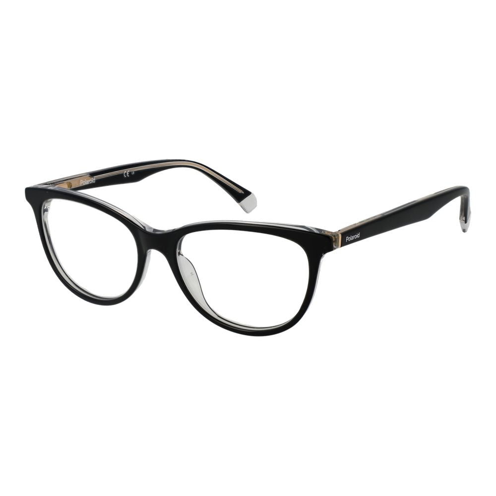 Eyeglasses Frames by Polaroid for women in acetate black features an refined silhouette, showcasing the refined black coloured frame and sophisticated full-frame frame design.