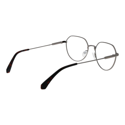 Eyeglasses Frames by Polaroid for unisex in metal gray showcases a reflective silhouette, artfully incorporating a sophisticated gray coloured frame with a distinct full-frame frame design.